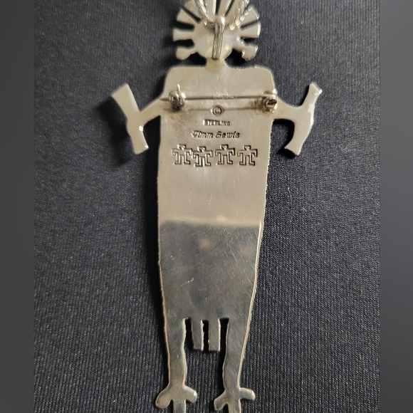Timm Lewis Sterling Petroglyphs Pendant Brooch Pin      - Picture 2 of 4